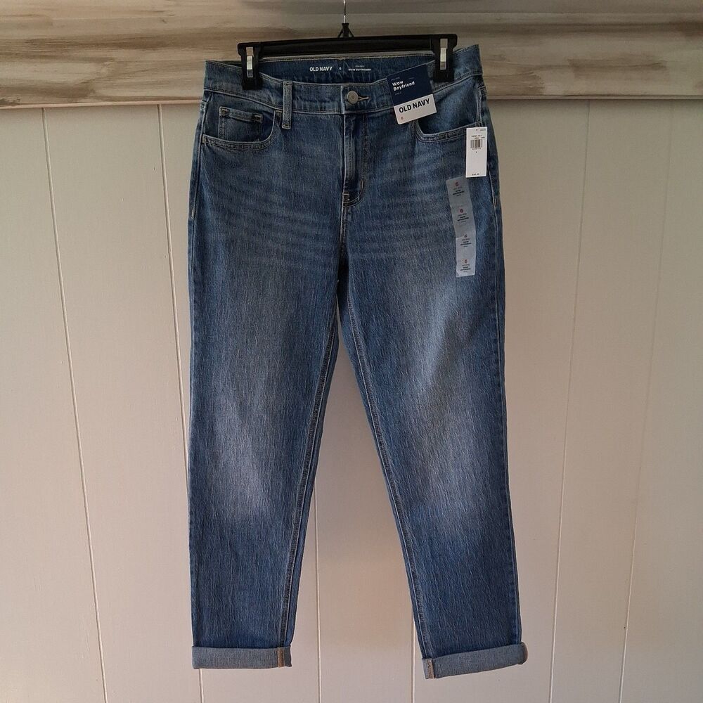Old Navy Wow Boyfriend Jeans Mid Rise Size 6 New Womens Denim